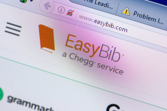 Ryazan, Russia - May 20, 2018: Homepage of EasyBib website on the display of PC, url - EasyBib.com.