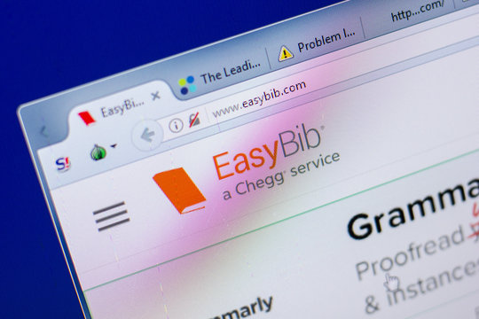 Ryazan, Russia - May 20, 2018: Homepage of EasyBib website on the display of PC, url - EasyBib.com.