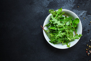Healthy salad, leaves mix salad (mix micro green, juicy snack). food background, Top imsge 