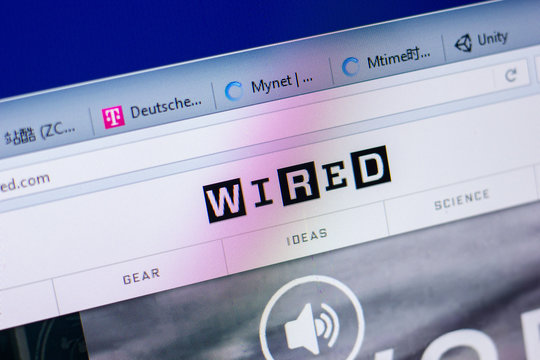 Ryazan, Russia - May 20, 2018: Homepage of Wired website on the display of PC, url - Wired.com.