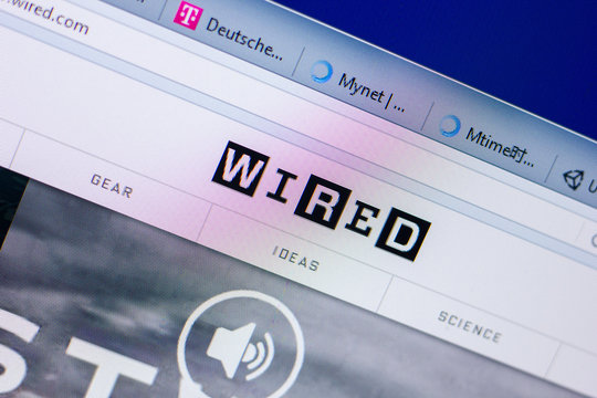 Ryazan, Russia - May 20, 2018: Homepage of Wired website on the display of PC, url - Wired.com.