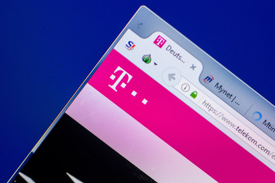 Ryazan, Russia - May 20, 2018: Homepage of Telekom website on the display of PC, url - Telekom.com.
