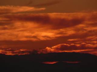 Paesaggio con tramonto