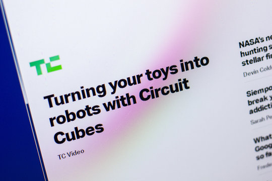 Ryazan, Russia - May 20, 2018: Homepage of TechCrunch website on the display of PC, url - TechCrunch.com.