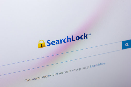 Ryazan, Russia - May 20, 2018: Homepage of SearchLock website on the display of PC, url - Searchlock.com.