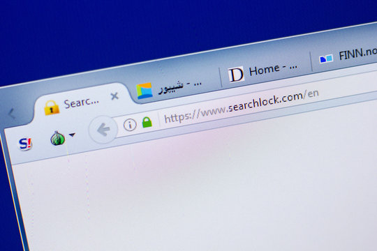 Ryazan, Russia - May 20, 2018: Homepage of SearchLock website on the display of PC, url - Searchlock.com.