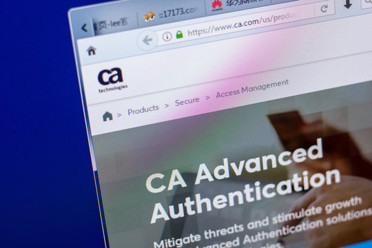 Ryazan, Russia - May 20, 2018: Homepage of Ca website on the display of PC, url - Ca.com.