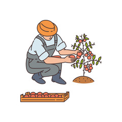 Plants cultivation agricultural technology psketch vector illustration isolated.