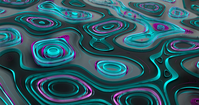Wellenf&ouml;rmiger, Geometrischer, Abstrakter Hintergrund / Grafik f&uuml;r Web, Design oder Druck