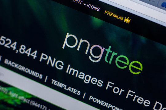 Ryazan, Russia - May 20, 2018: Homepage of PNGtree website on the display of PC, url - PNGtree.com.