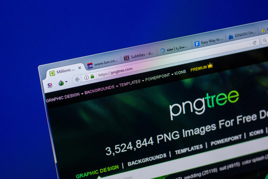 Ryazan, Russia - May 20, 2018: Homepage of PNGtree website on the display of PC, url - PNGtree.com.