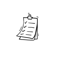 hand drawn Clipboard icon design template with doodle style cartoon isolated