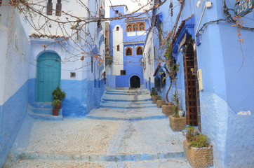 Fototapeta na wymiar Chefchaouen, also known as Chaouen, is a city in northwest Morocco. It is the chief town of the province of the same name, and is noted for its buildings in shades of blue. 