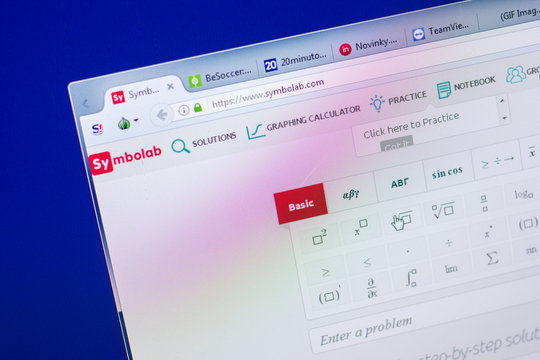 Ryazan, Russia - May 20, 2018: Homepage of Symbolab website on the display of PC, url - Symbolab.com.