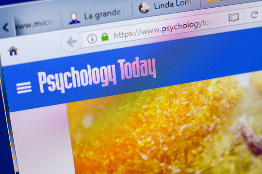 Ryazan, Russia - May 20, 2018: Homepage of PsychologyToday website on the display of PC, url - PsychologyToday.com.
