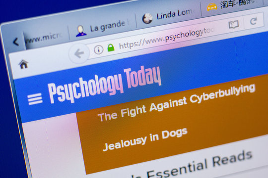 Ryazan, Russia - May 20, 2018: Homepage of PsychologyToday website on the display of PC, url - PsychologyToday.com.