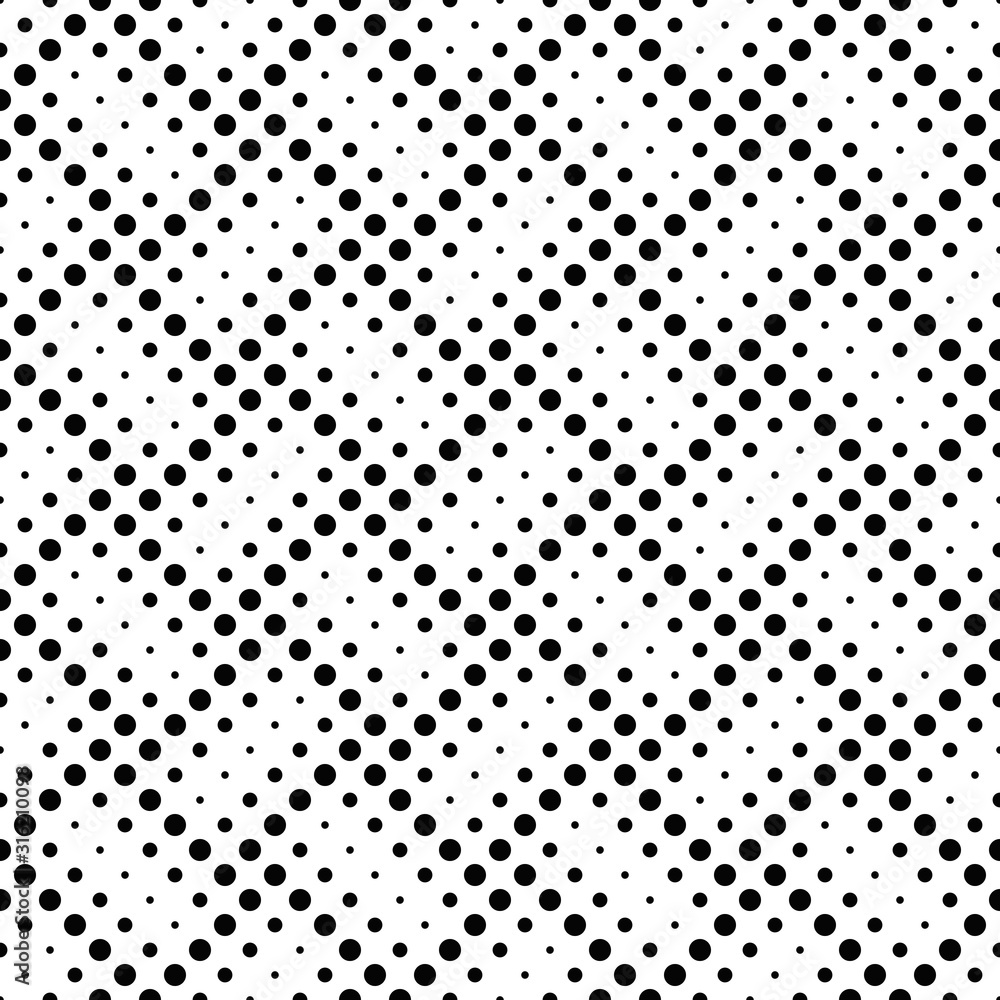 Poster geometrical black and white seamless dot pattern background - abstract vector graphic design