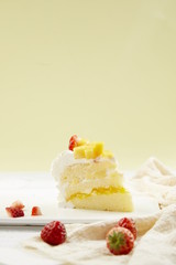 Fruitcake dessert combo that looks bright and delicious.