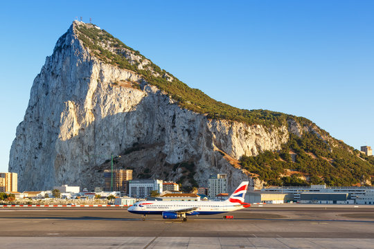 British Airways Airbus A320 airplane Gibraltar airport
