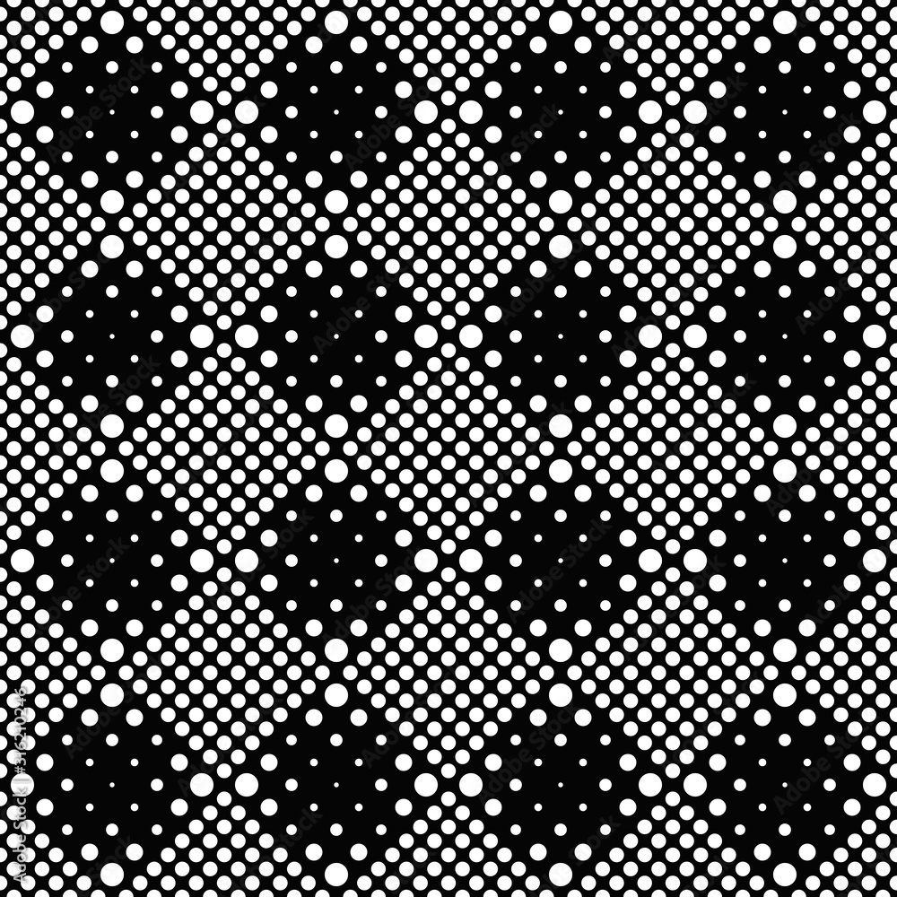 Poster seamless circle pattern background design - monochrome abstract vector graphic from circles
