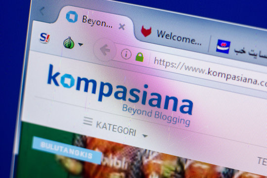 Ryazan, Russia - May 20, 2018: Homepage of Kompasiana website on the display of PC, url - Kompasiana.com.