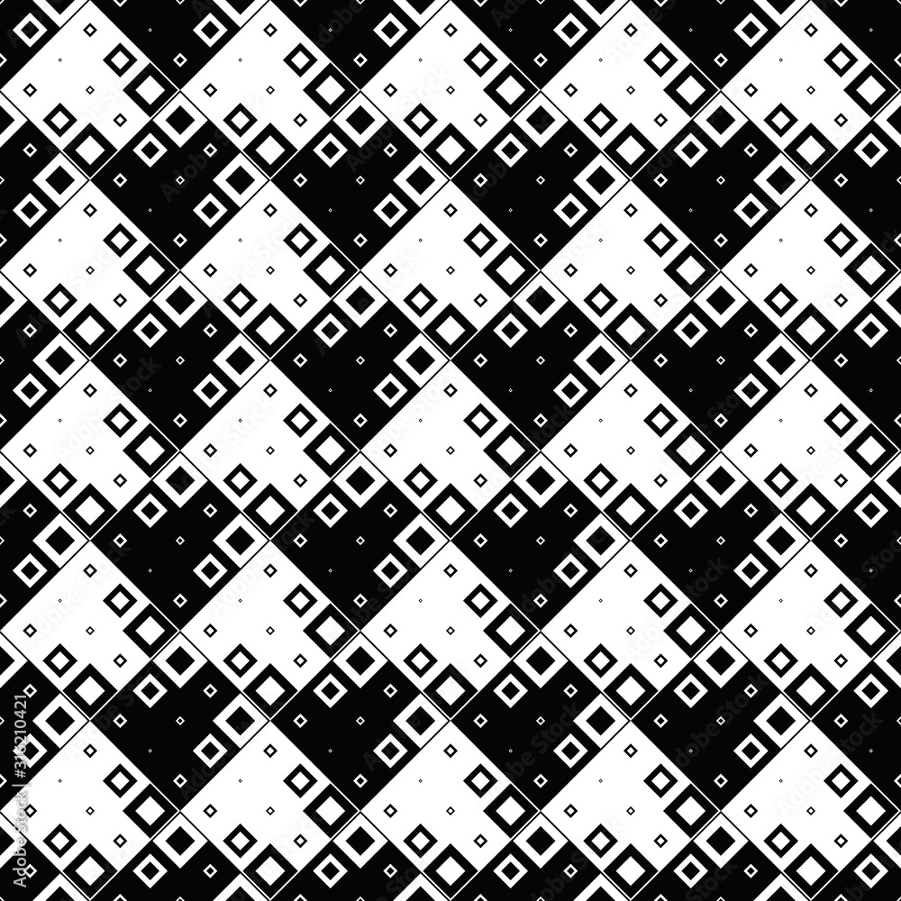 Poster seamless geometrical monochrome diagonal square pattern background - abstract vector design