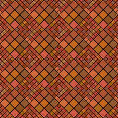 Seamless geometrical abstract diagonal square pattern background - brown vector graphic from squares © David Zydd
