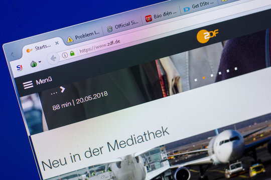 Ryazan, Russia - May 20, 2018: Homepage of Zdf website on the display of PC, url - Zdf.de.