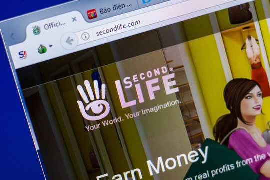 Ryazan, Russia - May 20, 2018: Homepage of SecondLife website on the display of PC, url - SecondLife.com.