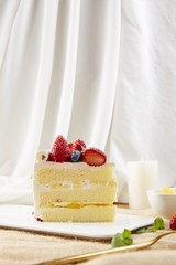 Fruitcake dessert combo that looks bright and delicious.