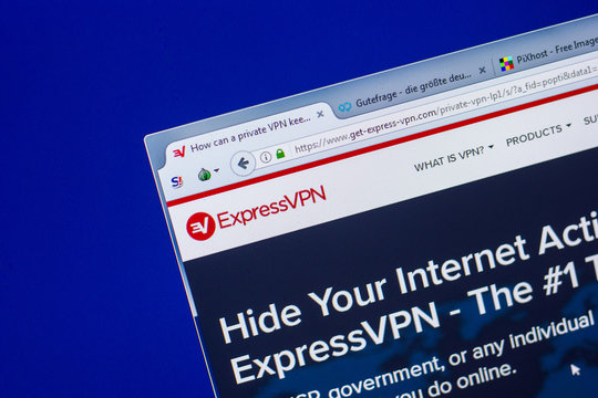Ryazan, Russia - May 20, 2018: Homepage of Get-Express-VPN website on the display of PC, url - Get-Express-VPN.com.