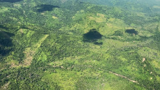 Aerial view of Bocono mountain. Trujillo state, Venezuela