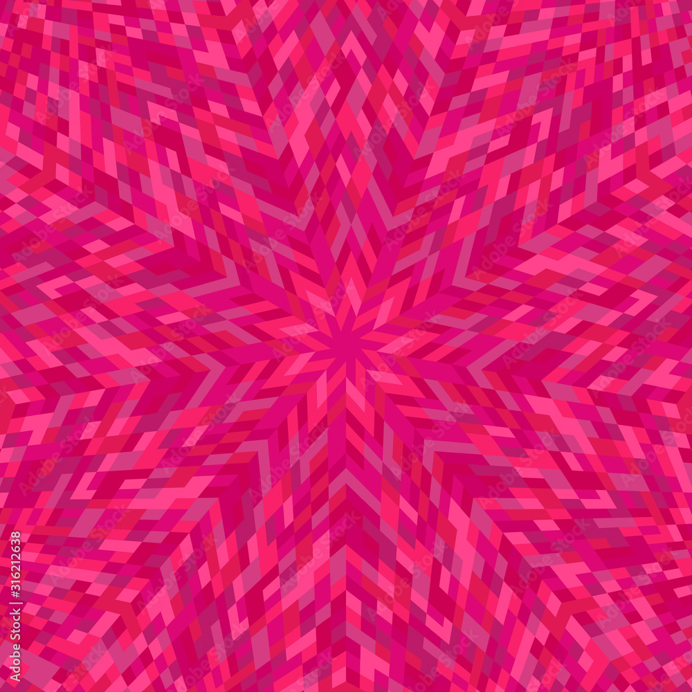 Poster dynamic radial tiled pattern background - circular colorful abstract vector design with geometrical 