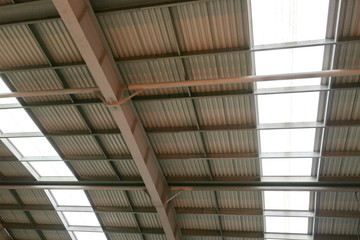 gray ceiling industrial metal hangar