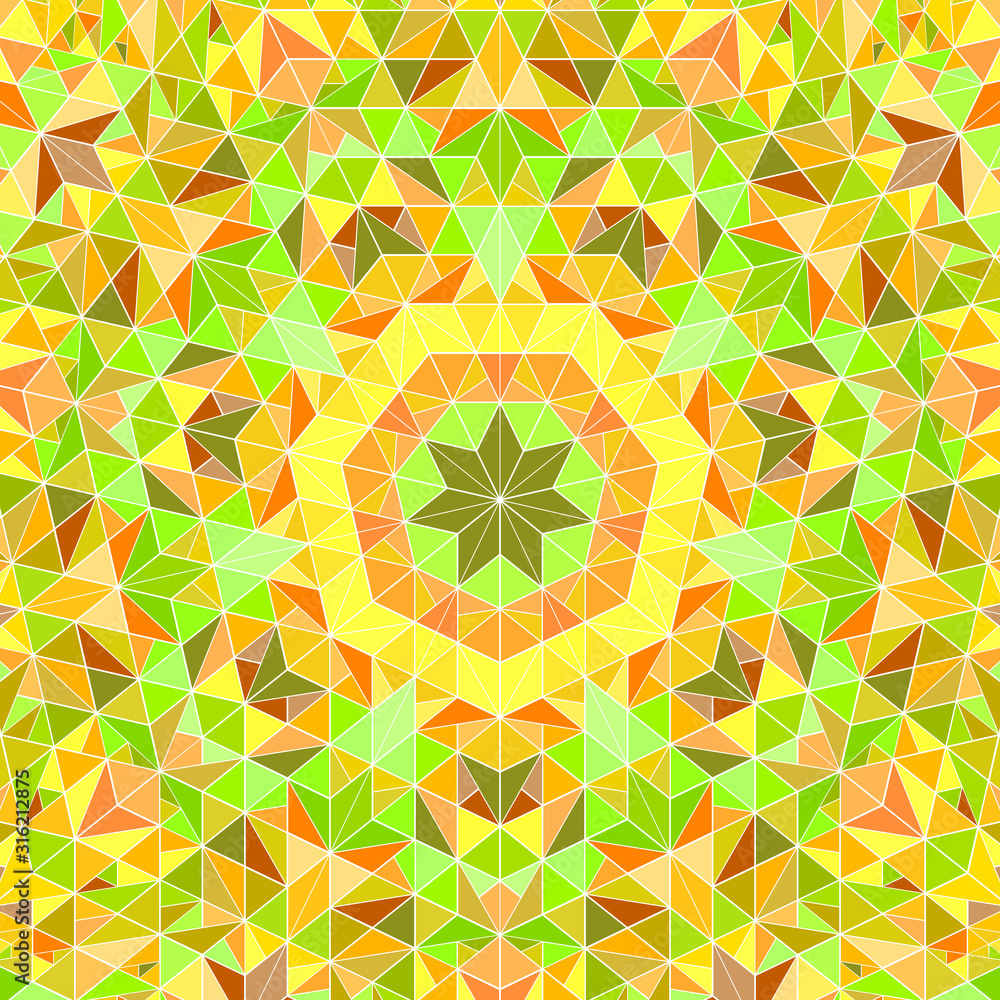Poster geometrical polygonal round tiled triangle mosaic pattern background - abstract colorful hypnotic ve