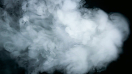Smoke on black background captured in motion