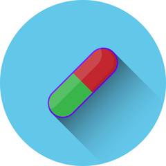 Medicine capsule flat icon design
