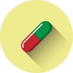Medicine capsule flat icon design