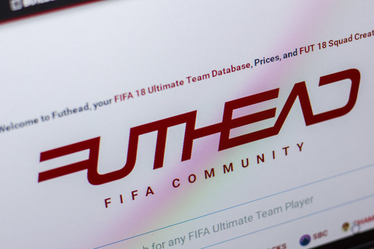 Ryazan, Russia - May 20, 2018: Homepage of FutHead website on the display of PC, url - FutHead.com.