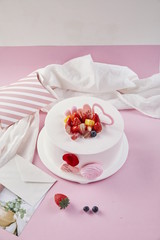 Fruitcake dessert combo that looks bright and delicious.