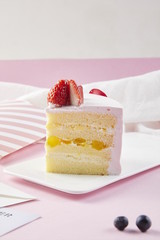 Fruitcake dessert combo that looks bright and delicious.