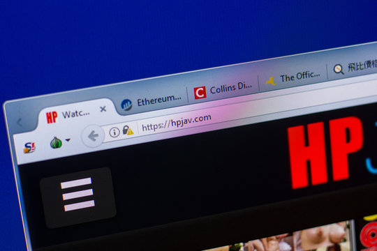 Ryazan, Russia - May 20, 2018: Homepage of Hpjav website on the display of PC, url - Hpjav.com.