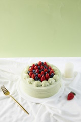 Fruitcake dessert combo that looks bright and delicious.
