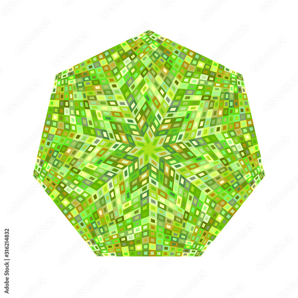 Poster isolated abstract tiled mosaic polygon shape - geometrical colorful ornamental vector design element