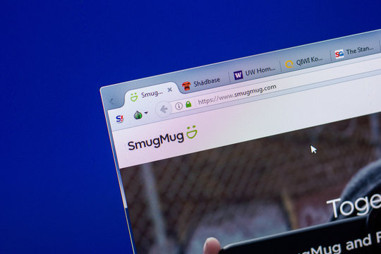 Ryazan, Russia - May 20, 2018: Homepage of SmugMug website on the display of PC, url - SmugMug.com.