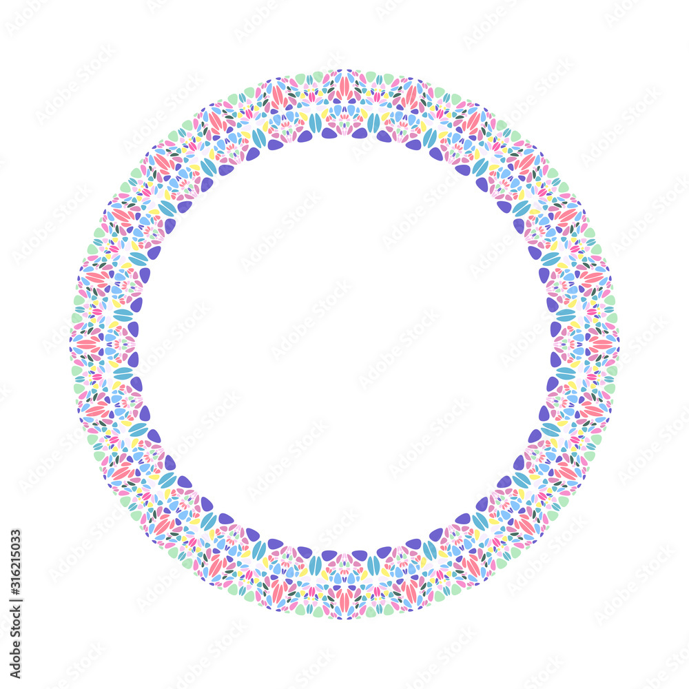 Poster abstract geometrical floral circle - circular vector design element on white background
