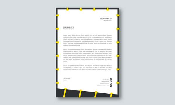 Corporate Yellow Letterhead Template Layout