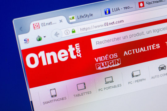 Ryazan, Russia - May 20, 2018: Homepage of 01net website on the display of PC, url - 01net.com.