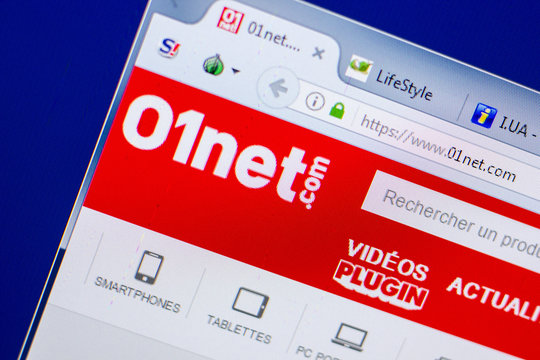 Ryazan, Russia - May 20, 2018: Homepage of 01net website on the display of PC, url - 01net.com.