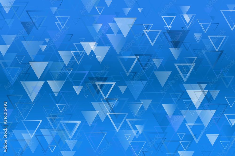 Poster geometrical regular triangle landing page background - abstract chaotic vector illustration